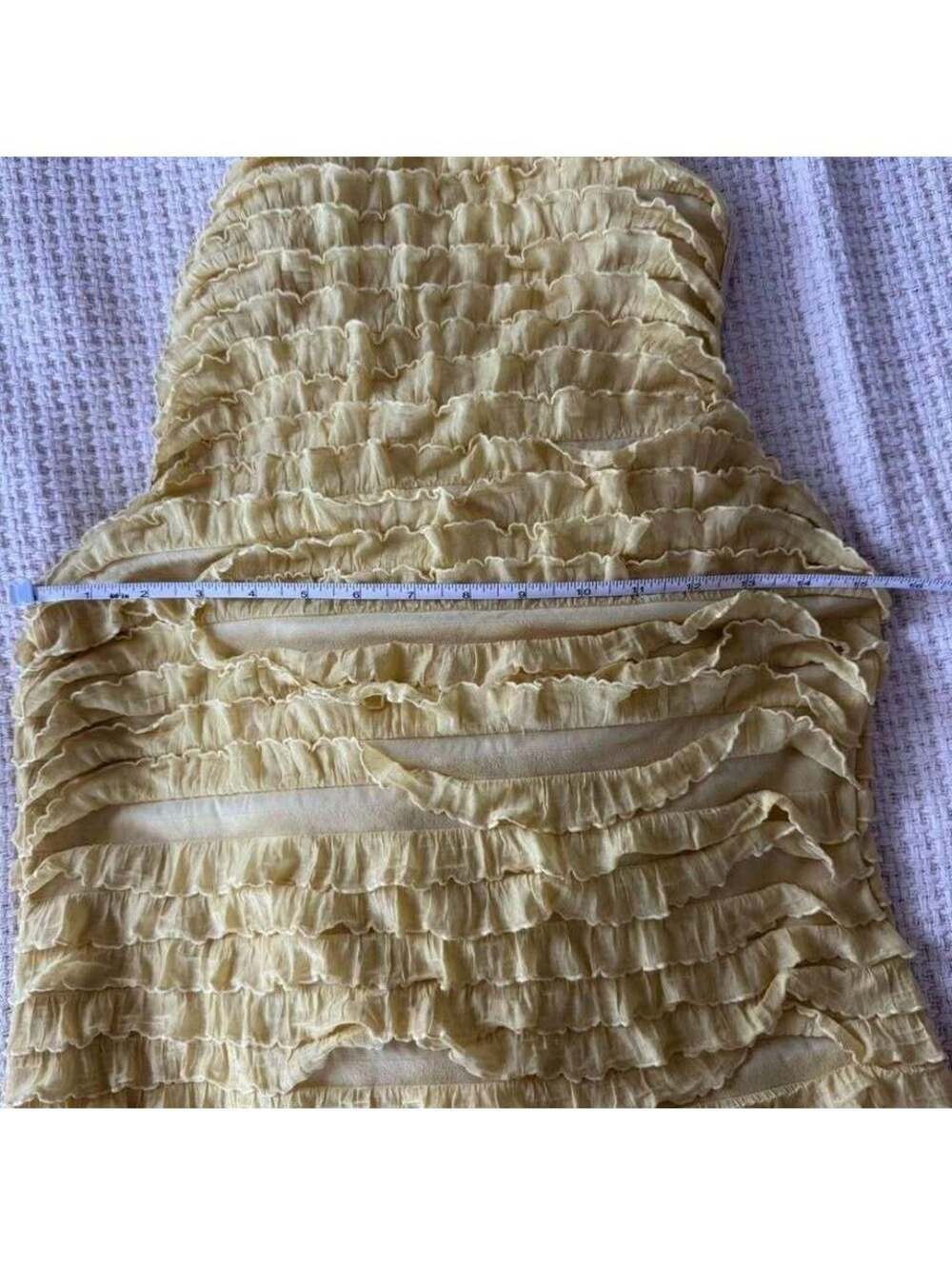 New Direction Yellow Ruffle Blouse Feminine Summer Top Women's Size Small - Picture 4 of 6